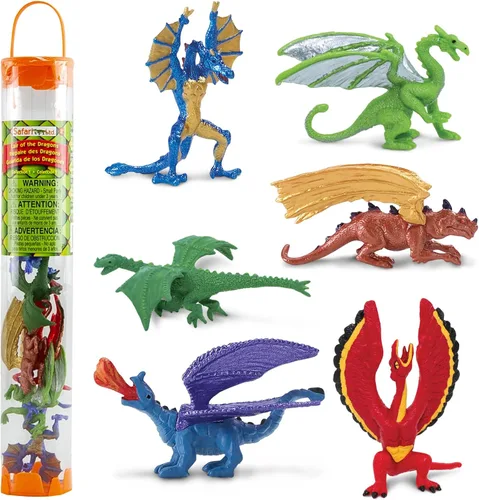 Safari Ltd. Lair Of The Dragons Collection 1 Designer Toob - 6 figuras de dragón en miniatura para juegos temáticos de fantasía, niños, niñas y