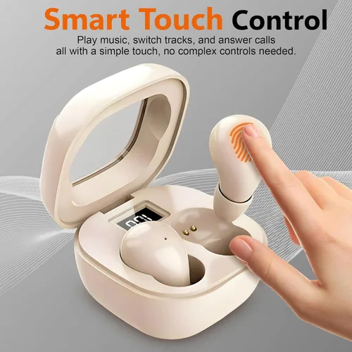 Miniatura 7 de Auriculares invisibles pequeños inalámbricos para el trabajo, auriculares ocultos de perfil bajo para dormir con pantalla LED, sonido estéreo