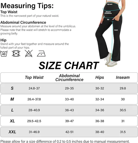 Miniatura 6 de HEGALY Leggings acampanados de maternidad para mujer sobre el vientre, pantalones casuales de yoga para embarazo, con bolsillos, suaves como