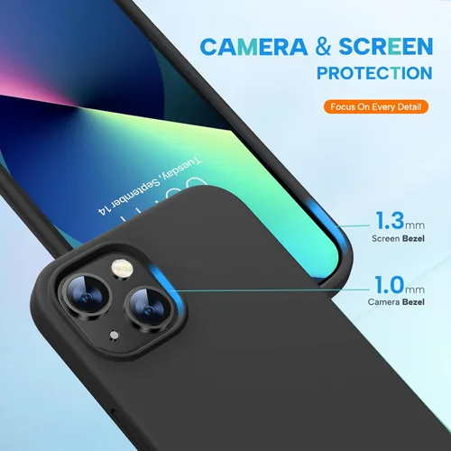 Miniatura 3 de Miracase - Funda diseñada para iPhone 13 con protector de pantalla de vidrio templado y forro de microfibra suave antiarañazos, funda de silicona