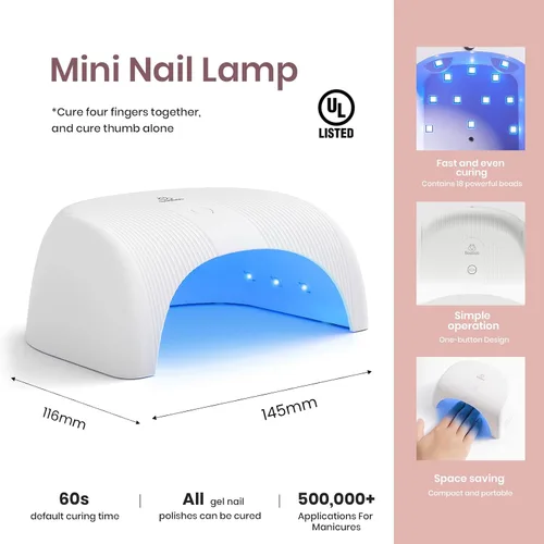 Miniatura 5 de Kit de Esmalte de Uñas en Gel Beetles con Luz UV, Gel Base y Capa Superior, Kit de Inicio de Esmalte de Uñas en 6 Colores Nude Neutros, Conjunto LED