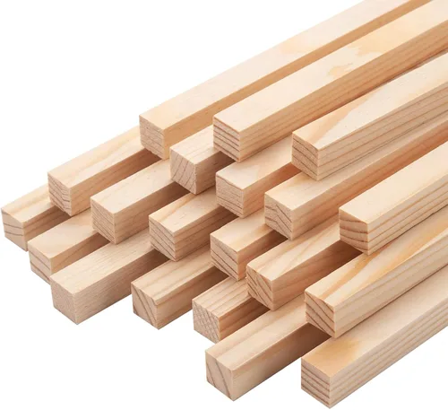 Varillas de Clavija Cuadradas de Madera, 20 Piezas de 1/2" x 12" Varillas de Clavija Cuadradas de Madera, Palos de Madera para Manualidades, Palos