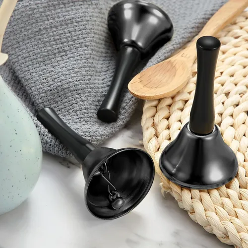 Miniatura 4 de Boao 24 campanas de mano de acero para servicio de acero con mango de madera negra, campanas de metal diatónico, percusión musical (negro)