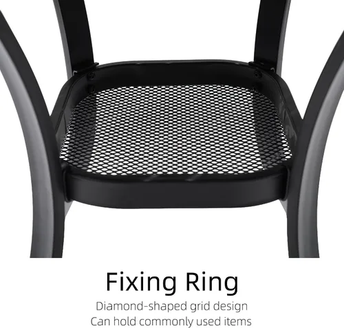 Miniatura 5 de Anmutig Mesa de patio pequeña cuadrada de 27.5 pulgadas con resistente a la intemperie para comedor al aire libre, color negro