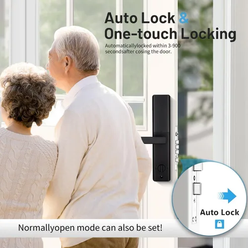 Miniatura 7 de Sophies Cerradura inteligente de entrada sin llave con asa, cerradura de puerta WiFi, control de aplicación Tuya, cerrojo de huellas dactilares