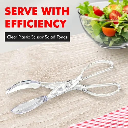Miniatura 2 de Chef Craft Pinzas de tijera de ensalada premium, 11.25 pulgadas, transparentes