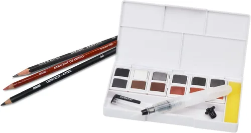 Derwent Shade & Tone 2305903 - Juego de 16 piezas, colores naturales con tinta, grafito, lápices y carbón tintado, calidad profesional (2305903)