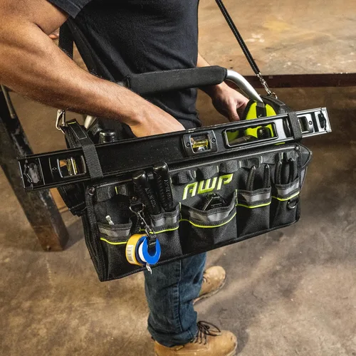 Miniatura 4 de Bolsas de herramientas AWP, bolsa de herramientas premium, negra, bolsa de herramientas duradera, para profesionales y contratistas
