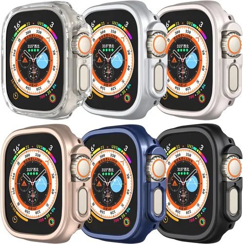 Miniatura 14 de Funda rígida de policarbonato compatible con Apple Watch Ultra 3/2/1 de 1.732 pulgadas, resistente a impactos, a prueba de golpes, con borde
