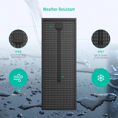 Miniatura 4 de Panel solar bifacial de 100 vatios, panel solar monocristalino de 12V 100W, módulo de alta eficiencia, tecnología monocristalina, funciona