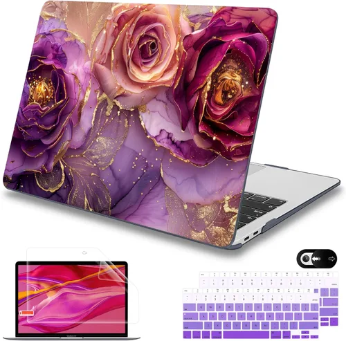 Miniatura 29 de Mektron Funda para MacBook Air de 13 pulgadas M1 A2337 A2179 A1932, carcasa dura 2018-2021 Air de 13 pulgadas con Touch ID, diseño exclusivo