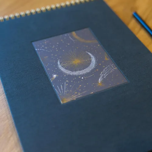 Miniatura 4 de Fringe Studio - Cuaderno de bocetos en espiral, estrella fugaz, cubierta flexible envuelta en tela, 7.75 x 11.25 pulgadas, 40 hojas de papel
