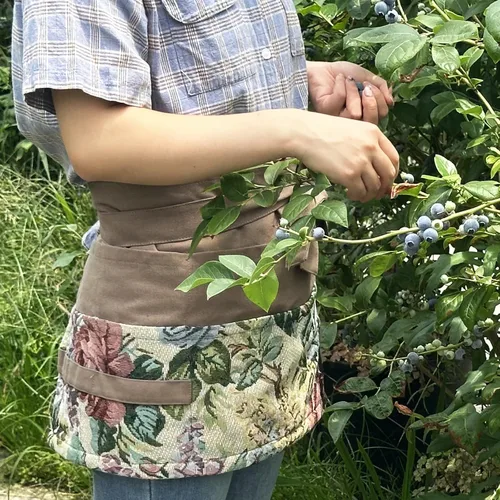 Miniatura 6 de Delantal de jardín para mujer, delantal de servicio lindo, delantal de flora con 8 bolsillos, regalo de San Valentín para mamá, esposa, novia