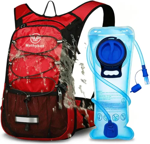 Miniatura 10 de Mothybot - Mochila de hidratación aislada con depósito de 2 litros sin bisfenol A (BPA) y almacenamiento, mochila de senderismo para hombres