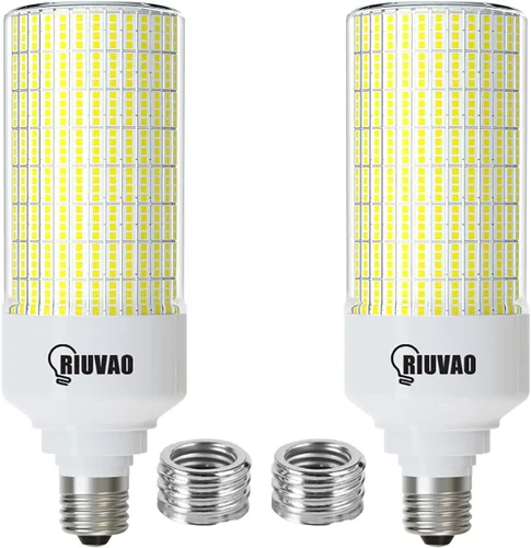 RIUVAO Paquete de 2 bombillas LED de maíz, equivalente a 800 W, 5000 K, luz diurna, 12000 lm, base E26/E39, bombillas LED de 80 W, reemplazo de