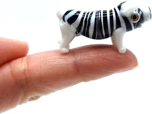 Miniatura 18 de Figurita de Cerdo en Miniatura de Cristal – Figura de Animal de Cristal Soplado Hecha a Mano – Linda Escultura de Cerdo Coleccionable – Decoración