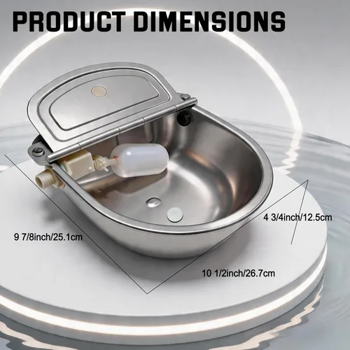 Miniatura 2 de Dispensador automático de agua para mascotas de acero inoxidable 304, comedero para perros grandes con manguera de acero de 40 pulgadas, 2 válvulas
