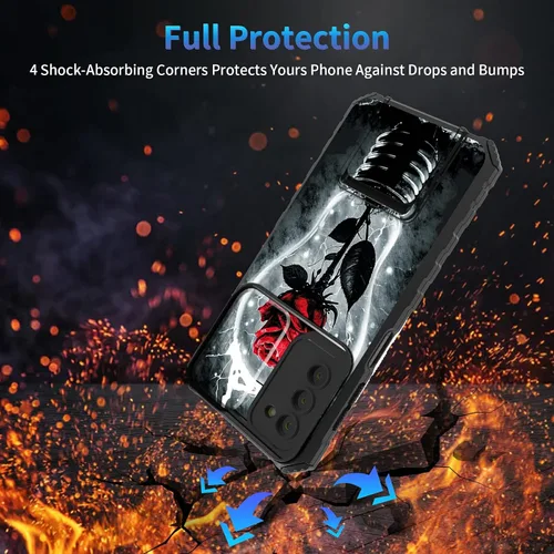 Miniatura 618 de Funda para Samsung Galaxy S22 Ultra 5G, Galaxy S22 Ultra con cubierta de cámara deslizante, funda resistente de doble capa con función atril Black