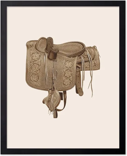 Miniatura 59 de Poster Master Póster vintage de cuero para silla de montar, estampado retro de vaquero, arte de silla de montar, diseño occidental, impresión