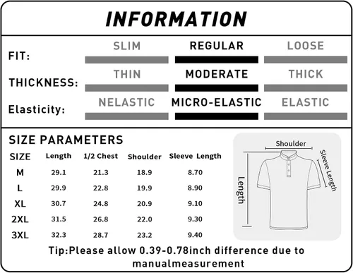 Miniatura 7 de V VALANCH Mens Polo Shirts Short Sleeve Moisture Wicking Golf Polo Athletic Collared Shirt Tennis T-Shirt Tops