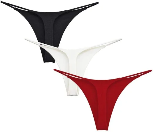 Miniatura 9 de KUKU PANDA Tangas de algodón para mujer sexy sin costuras para mujer conjunto de 3