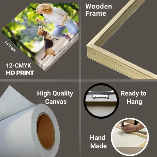 Miniatura 4 de Impresiones en lienzo personalizadas con tus fotos, lienzo enmarcado personalizable, imagen personalizada para dormitorio, sala de estar, oficina