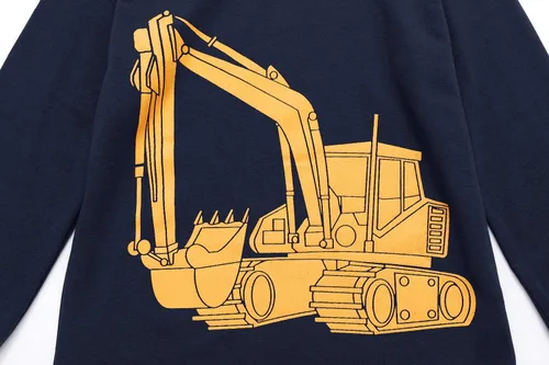 Miniatura 2 de Little Hand Pijamas de algodón para niños pequeños, conjunto de pijamas de manga larga para excavadora