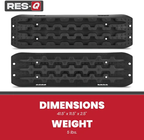 Miniatura 6 de RES-Q Tablas de recuperación de 42 pulgadas, color negro, se venden en pares, máxima tracción, patrón agresivo de banda de rodadura y tacos