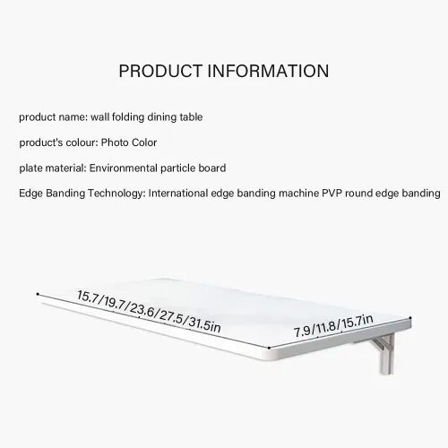 Miniatura 2 de Mesas plegables, banco de trabajo plegable para montar en la pared, mesa de madera montada en la pared, soporte resistente, mesa de pared estable