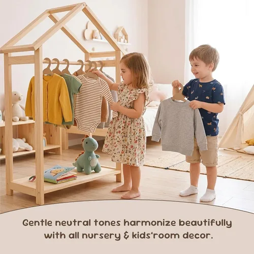 Miniatura 2 de Perchas de cartón, perchas de cartón respetuosas con el medio ambiente, 32 piezas de perchas para bebés, duraderas, perchas de madera para bebés