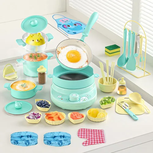 Juego de Cocina para Niños Real- Seguro Mini Juego de Cocina con Juego de Cuchillos para Niños para Hacer Comida Real, Juego de Cocina Montessori