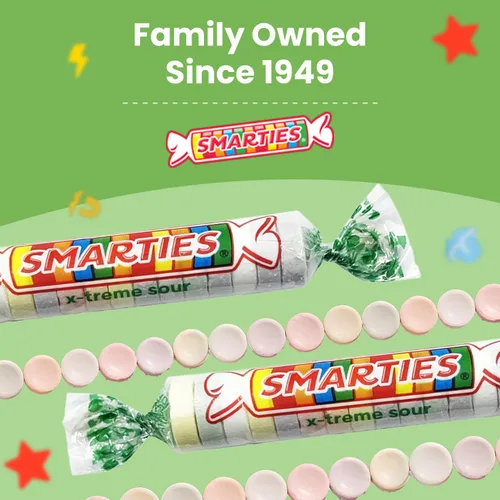 Miniatura 3 de Smarties X-treme Sour Candies - Caramelos agrios sin gluten, sin maní, sin lácteos, perfectos para fiestas, mezclas de dulces y Halloween, dulces a
