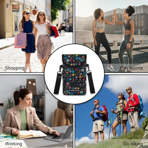 Miniatura 7 de Funda Bolsa Estuche de Neopreno para Teléfono para Hombres y Mujeres con Correa Cruzada/Cordón para el Cuello para Samsung S25+, S24 Fundas