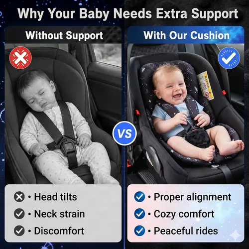 Miniatura 2 de Cojines de apoyo infantil, inserción para asientos de coche, cojines de cochecito, negro