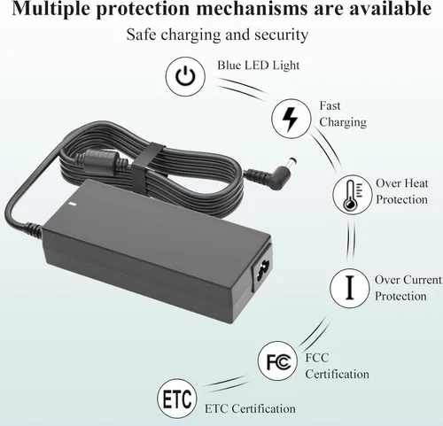 Miniatura 4 de Fuente de alimentación de 19 V CC, compatible con LG Electronics Monitor de 19 pulgadas, 20 pulgadas, 22 pulgadas, 23 pulgadas, 24 pulgadas, 27