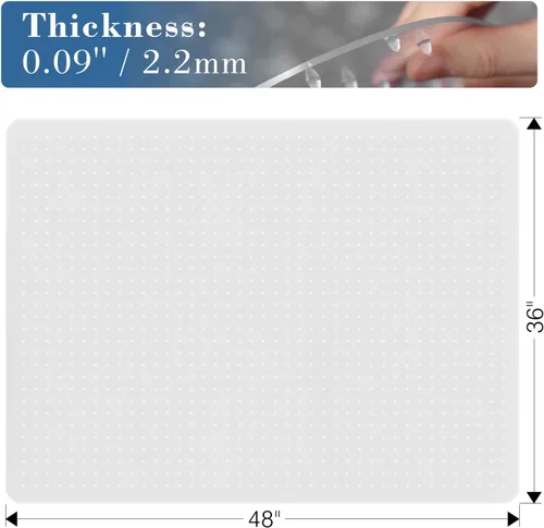 Miniatura 2 de Tydle Tapete para silla de alfombra, 36 x 48 pulgadas, tapete para silla de oficina para suelos alfombrados, tapete protector de suelo