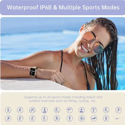 Miniatura 7 de Reloj inteligente para mujeres y hombres (respuesta/hacer llamadas) 1.85 pulgadas HD Fitness Tracker Smartwatch para Android iPhone con seguimiento
