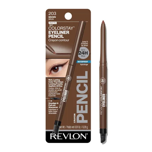 Revlon ColorStay Lápiz Delineador de Ojos Impermeable, A Prueba de Manchas, Maquillaje de Ojos con Sacapuntas Incorporado, Regalo Pequeño para 203