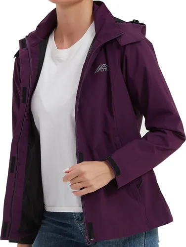 Miniatura 7 de OTU Chaqueta impermeable para mujer, ligera, impermeable con capucha para senderismo, viajes al exterior.