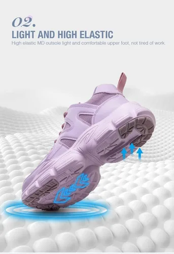 Miniatura 7 de MENGYUXIN Zapatos de seguridad para mujer, botas de seguridad de trabajo con punta de acero, zapatillas de trabajo transpirables, zapatos de trabajo