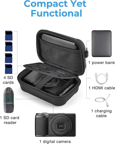 Miniatura 4 de BAGSMART Funda para cámara digital, protectora e impermeable para cámara pequeña con correa para el hombro, bolsa ligera para cámara Canon PowerShot