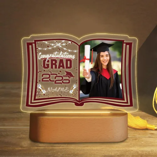 Miniatura 8 de Regalos de graduación personalizados luz nocturna con nombre de foto, lámpara LED de graduación personalizada 2026 para mujeres y hombres, regalos