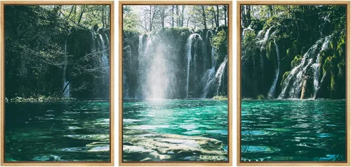 Miniatura 53 de SIGNWIN Lienzo enmarcado para pared, juego de arte nublado de tormenta, cielo, bosque otoñal, árboles, rústico, naturaleza, fotografía, realismo