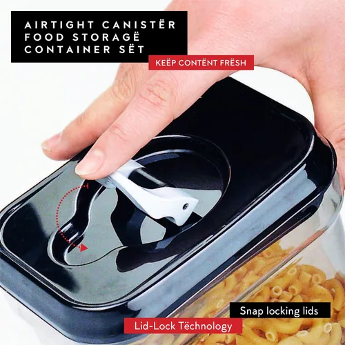 Miniatura 7 de DWËLLZA KITCHEN Contenedores herméticos para almacenamiento de alimentos con tapas, juego de 6 recipientes herméticos de almacenamiento de cocina 01