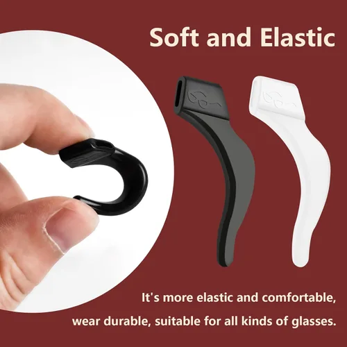 Miniatura 2 de BILIONE 30 pares de agarraderas para los oídos, ganchos antideslizantes de silicona para las orejas, retenedor de gafas para deportes de lectura