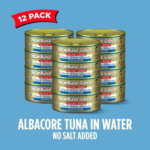 Miniatura 5 de StarKist Selects - Atún blanco sólido enlatado sin sal añadida, 4.5 oz (paquete de 12), atún en agua, capturado en la naturaleza, sin gluten, listo