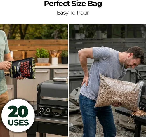Miniatura 6 de Kona 100% pellets ahumadores de nogal, diseñados para parrilla Ninja Woodfire al aire libre, bolsa resellable de 2 libras