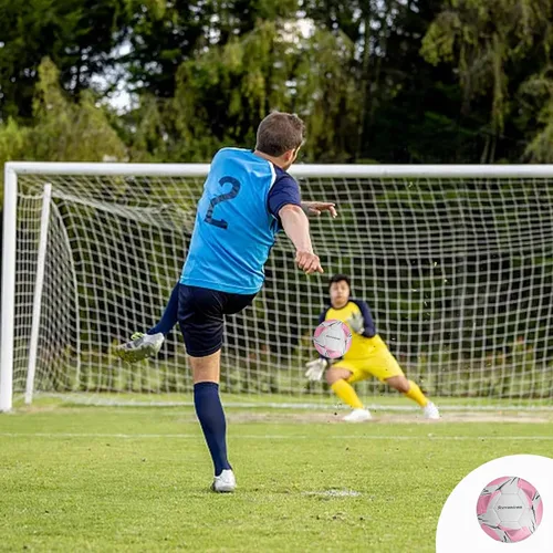 Miniatura 9 de Balón de fútbol tamaño 5 con bomba y aguja, kit de pelota de fútbol de poliuretano suave para interiores y exteriores, práctica, entrenamiento