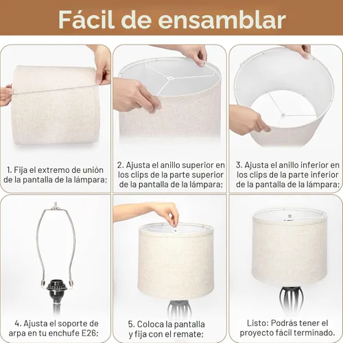 Miniatura 4 de Seaside village - Juego de 2 pantallas de lámpara de tambor de 11.6 pulgadas superior x 12.6 pulgadas inferior x 9.8 pulgadas de alto, pantallas