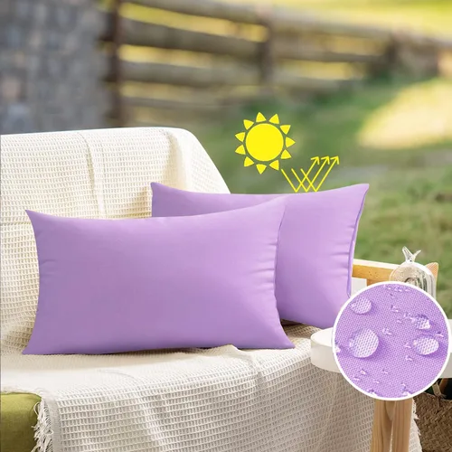 Miniatura 36 de VAKADO - Juego de 2 fundas de cojín decorativas impermeables para exteriores, 16x16 pulgadas, para sofá, jardín, banco, porche, decoración de Aqua